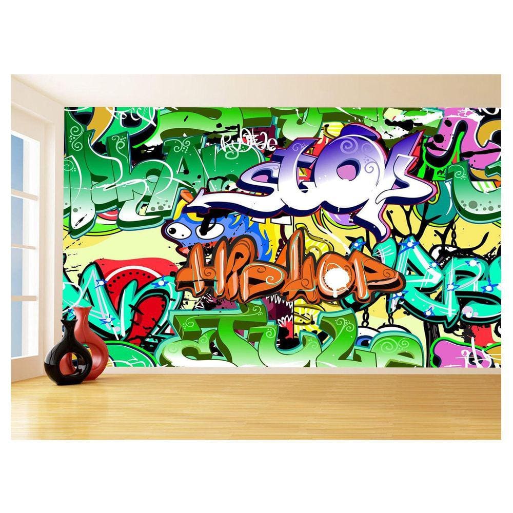 Papel De Parede 3D Arte Graffiti Mural Grafite 3,5M Tra71