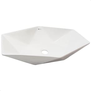 CUBA PIA CERAMICA PORCELANA BANHEIRO LAVABO DE APOIO DIAMANTE BRANCA 63x41 TUBRAX - BAB0021