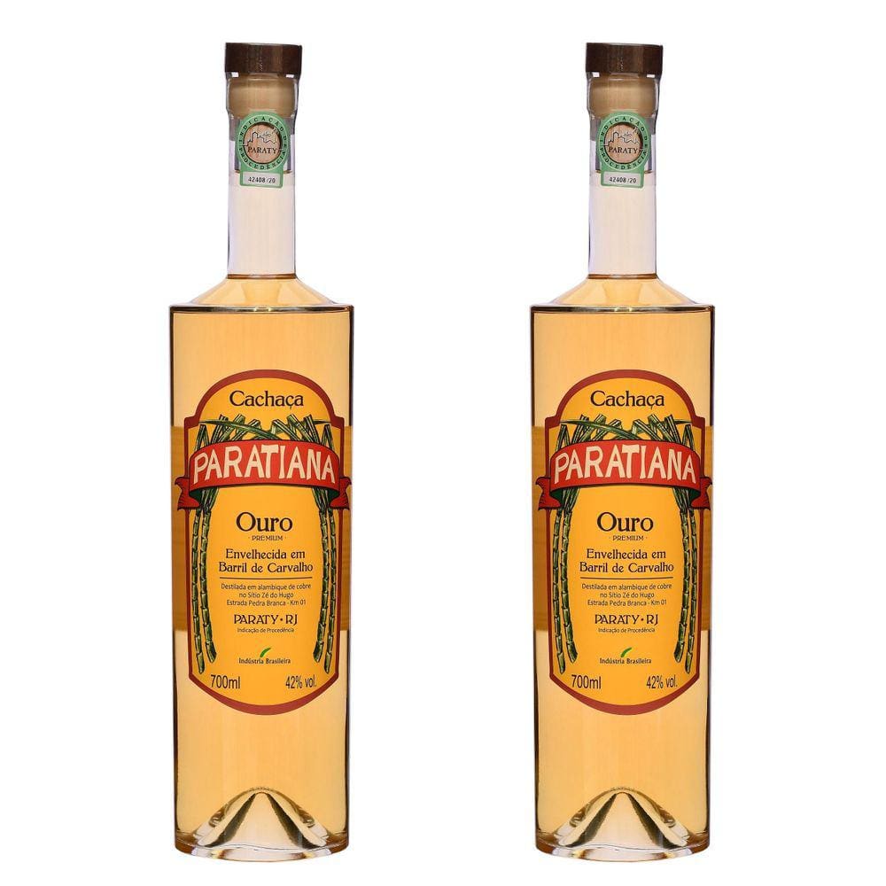 Kit 2 Cachaças Paratiana Ouro 700 Ml