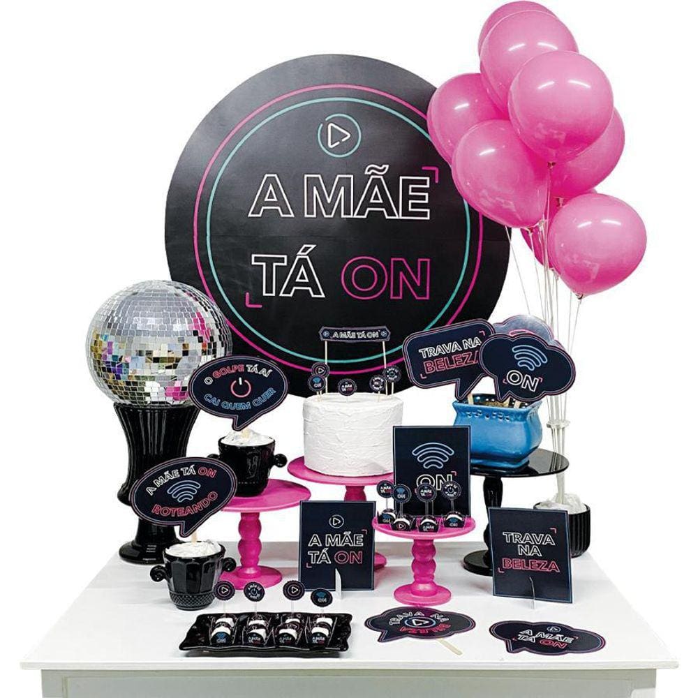Kit Festa Decoração Só Um Bolinho A Mãe Ta On Aniversário