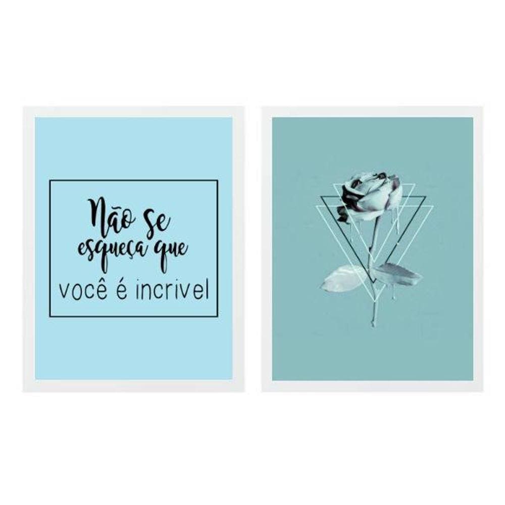 Kit 2 Quadros Você É Incrível 24X18Cm - Com Vidro