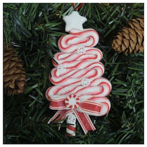 Kit 2 Enfeite Pendente Para árvore De Natal Pinheirinho 13,5cm