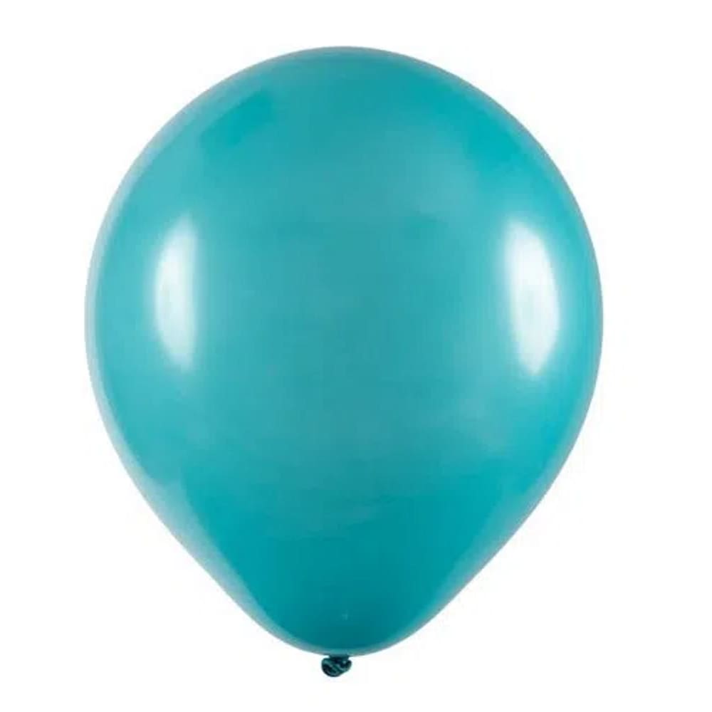 BALÃO LISO REDONDO - PIC PIC Nº 05 - AZUL PISCINA - Pacote com 50 unidades
