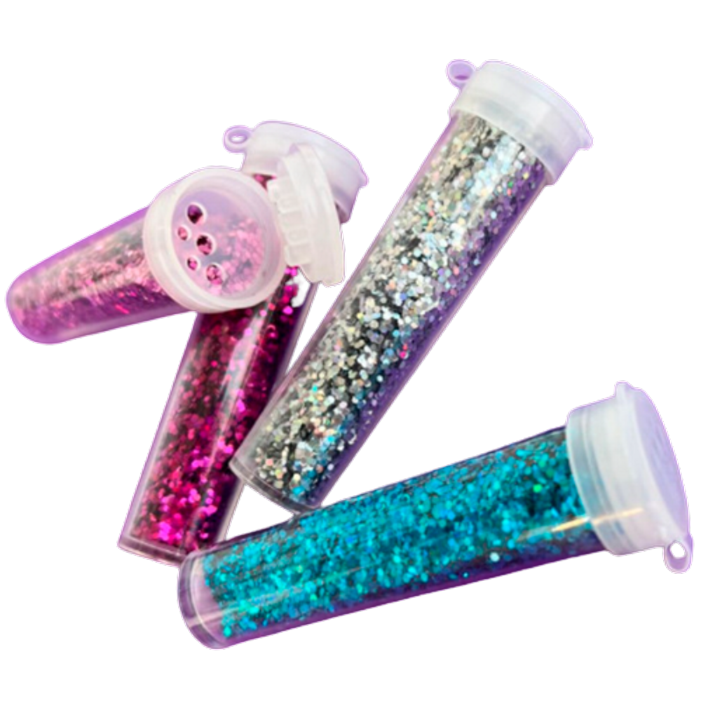 Glitter Hexagonal miúdo Shaker Blister com 4 cores Marca BRW