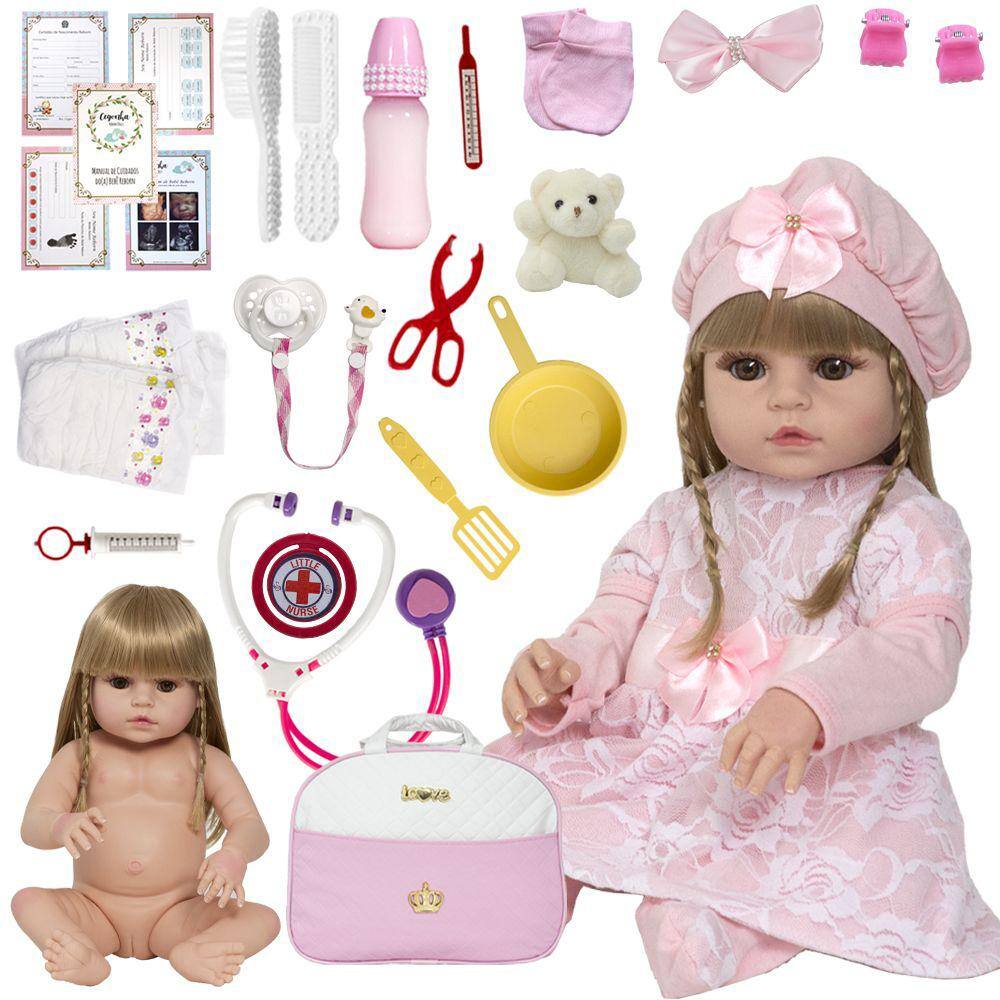 Brastoy Bebe Reborn Original Silicone Barata Boneca Realista Princesa 55CM  em Promoção é no Buscapé