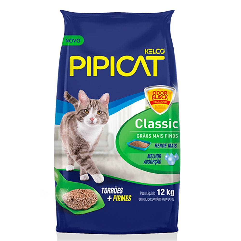Areia Higiênica Pipicat Classic - 12Kg