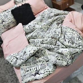 Kit Jogo De Cama Casal Comum 7 Peças Paris Com Almofada