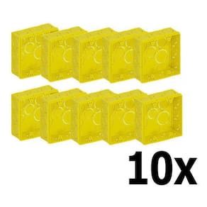 Caixa De Luz Embutir 4X4 Parede Reforçada Amarela Tigre 10U.