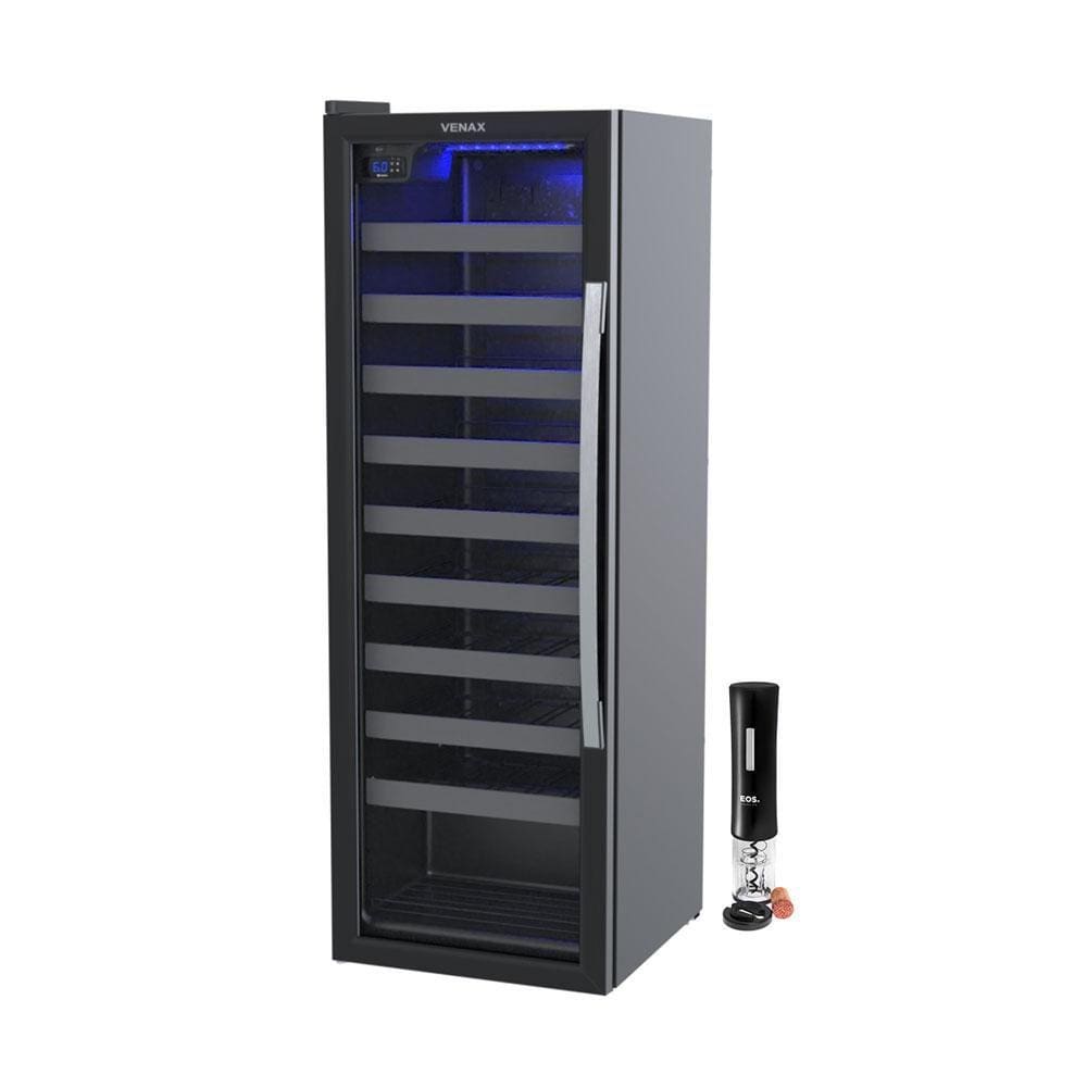 Adega Piubella 200 50 Garrafas 200L Porta Invertida 127V Venax com Abridor Elétrico Preto
