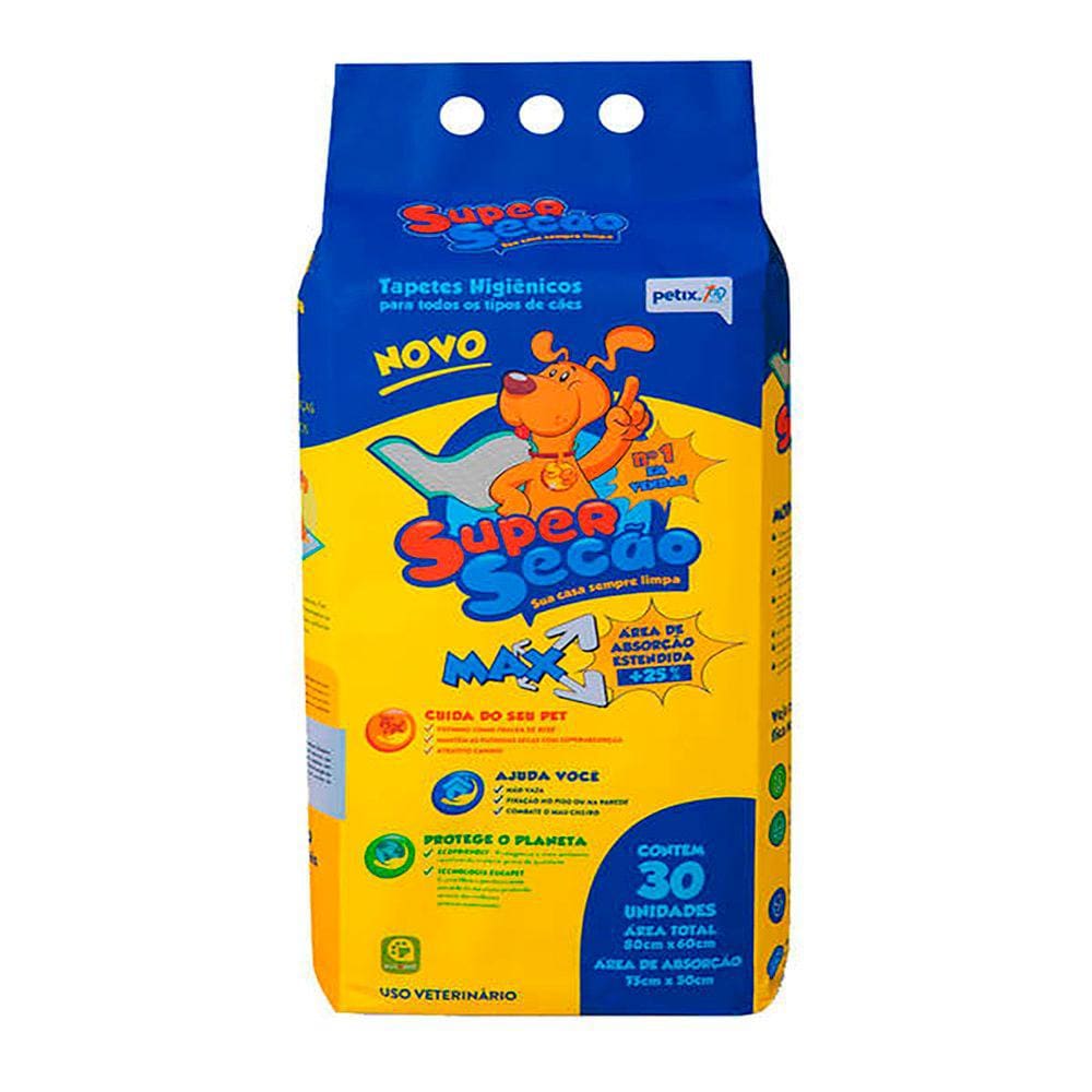 Tapete Higienico Cães Super Secão Max Petix C/30 Unidades