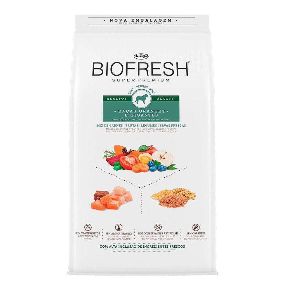 Racao Caes Biofresh Adultos Raças Grandes E Gigantes 15Kg