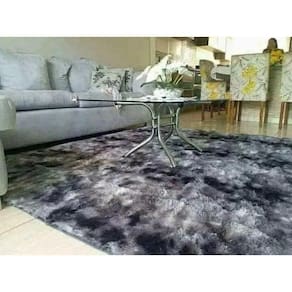 Passadeira Tapete Macio Felpudo Cinza Mesclado 1,50 X 1,00M