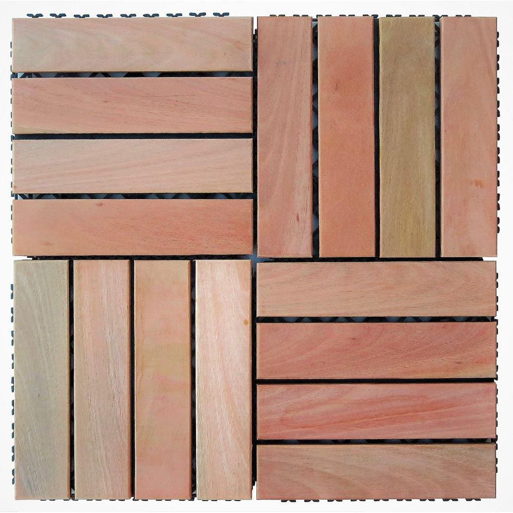 Deck em Placa de Madeira Modular Base Plástica 30x30cm Isabela Revestimentos Marroml