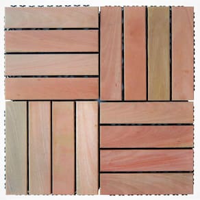 Deck em Placa de Madeira Modular Base Plástica 30x30cm Isabela Revestimentos Marroml