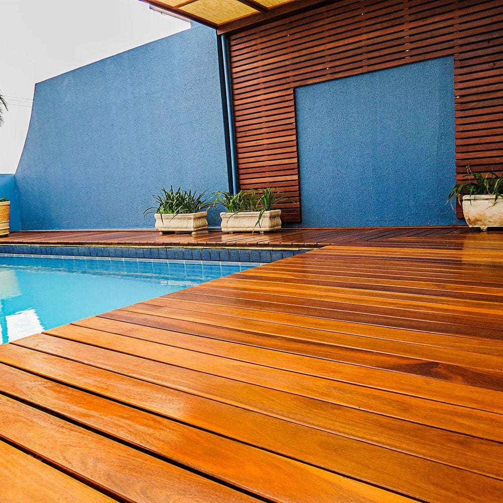Deck em Régua Isabela 2cm x 10cm x 2M até 4M Madeira Cumaru M² Marrom