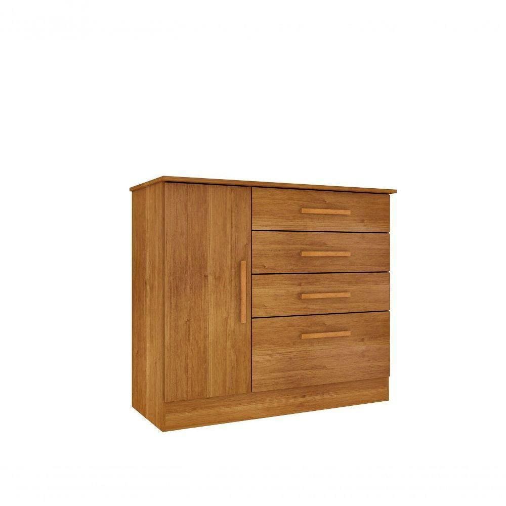 Cômoda Chicago 4 Gavetas 1 Portas Tcil Cinamomo