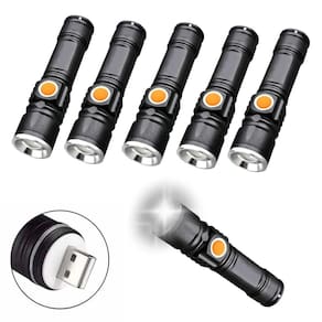 Kit 6 Lanterna Tatica Militar Longo Alcance Recarregavel Usb