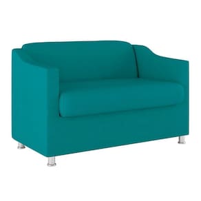 Namoradeira Tilla Sala De Estar Tecido Suede – Balaqui Decor Cor:azul Turquesa