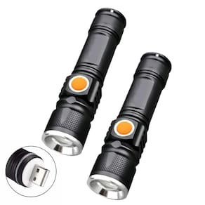 Kit 2 Lanterna Tatica Militar Longo Alcance Recarregavel Usb