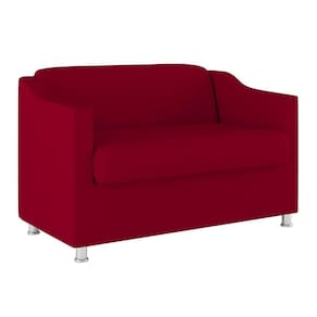Sofá Namoradeira 2 Lugares Tilla Sala De Espera Suede Cor:vermelho