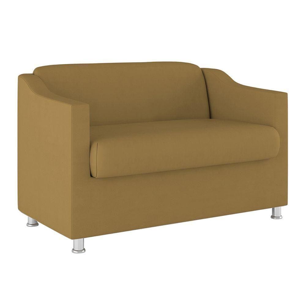 Sofá Namoradeira Tilla Sala De Espera Suede Balaqui Decor Cor:capuccino
