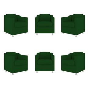 Kit 06 Poltronas Sala De Espera Clinica Suede Balaqui Decor Cor:verde