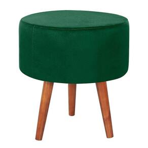 Puff Puf Redondo Pes Palito 44x40cm Suede Verde Mpassos Verde