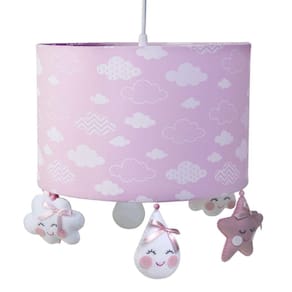 Lustre Tubular Chuva De Amor Rosa Quarto Bebê Infantil