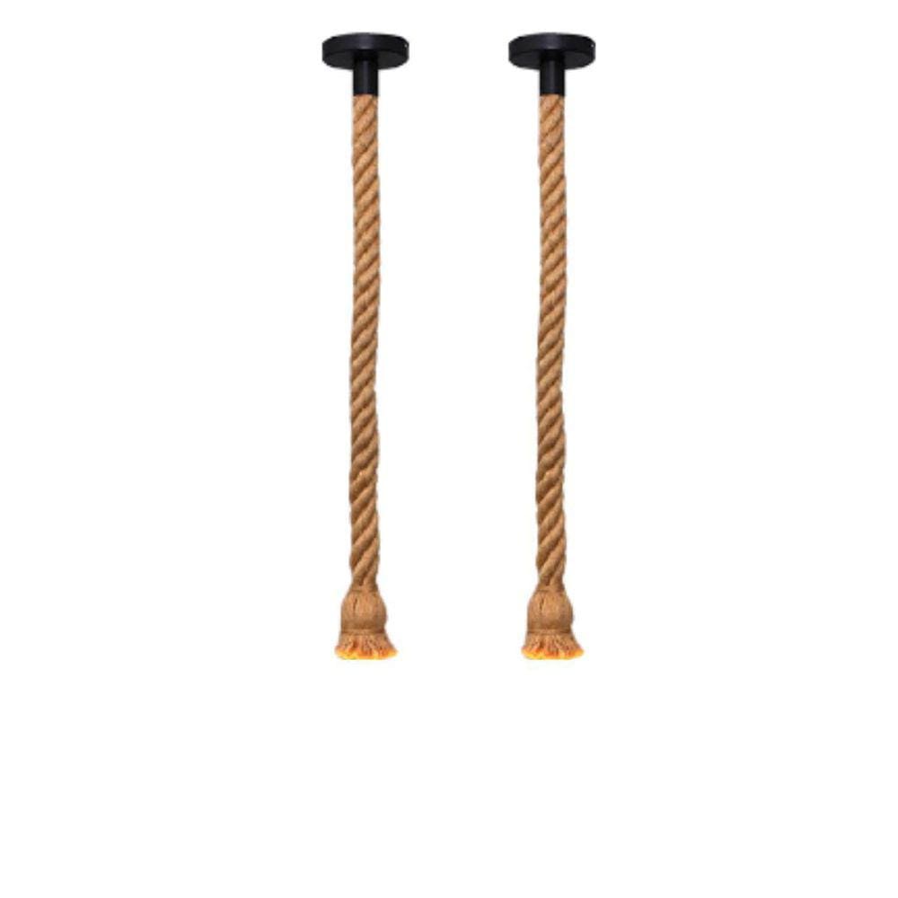 2 Cordas Pendente Sisal 1,80M Nó Laço Retro Rústico Vintage