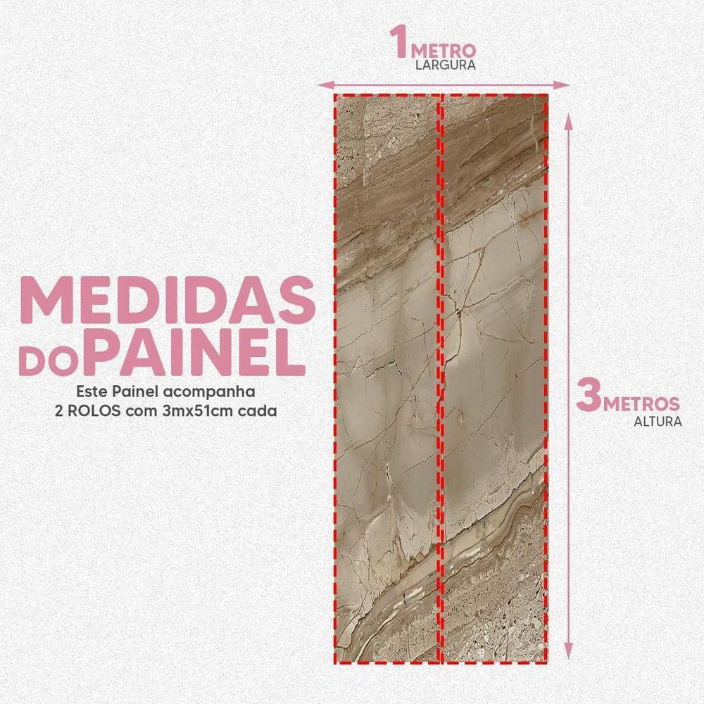 Papel De Parede Painel 3D Mármore Travestino Marrom 1M