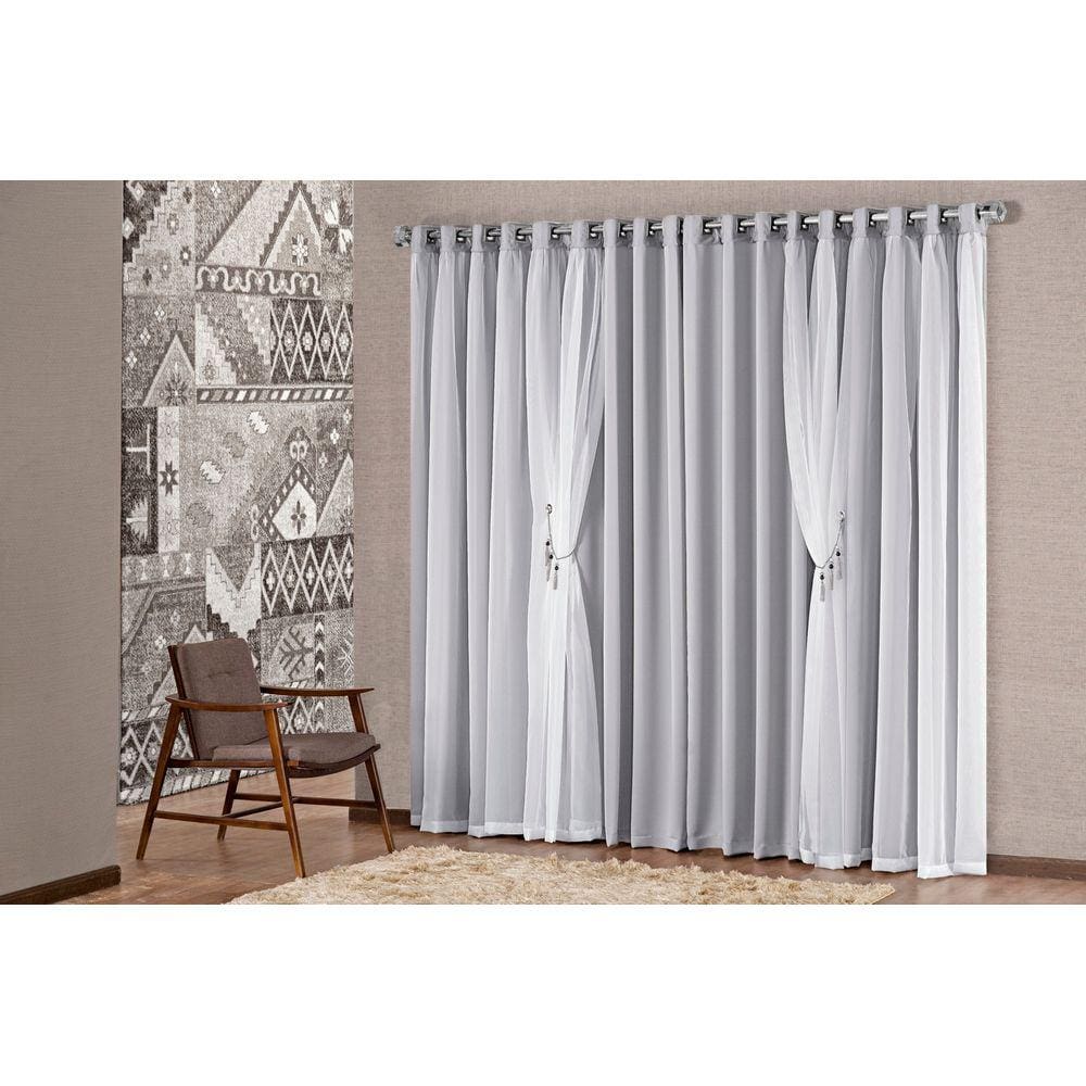 Cortina Mabelle Semi Blackout Tapa Sol 3,00m X 2,50m. Cinza