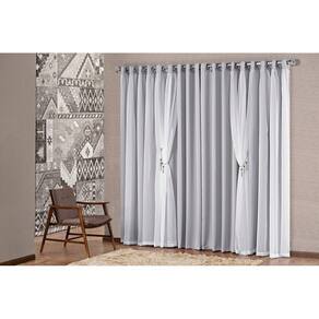 Cortina Mabelle Semi Blackout Tapa Sol 3,00m X 2,50m. Cinza