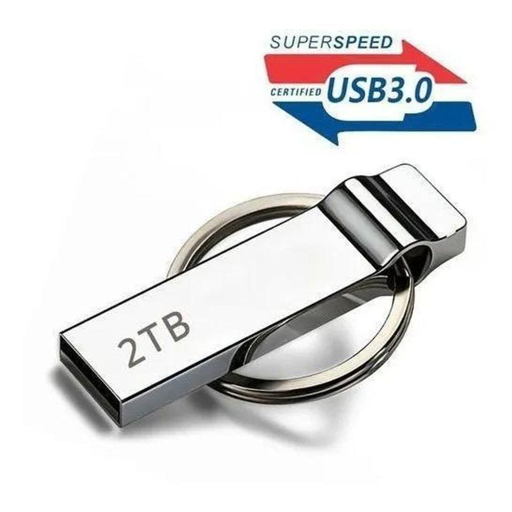 Pen Drive Cor Prata 2Tb Em Metal