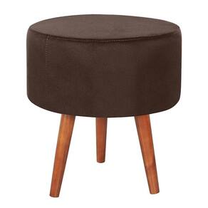 Puff Puf Redondo Pes Palito 44x40cm Suede Marrom Mpassos Marrom