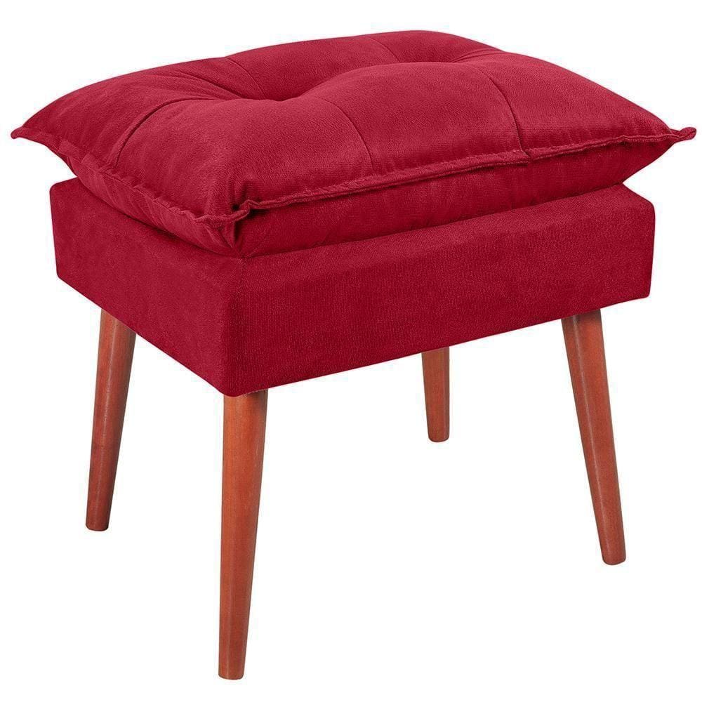 Puff Puf Opall Pes Palito 55x40cm Suede Vermelho Mpassos Vermelho