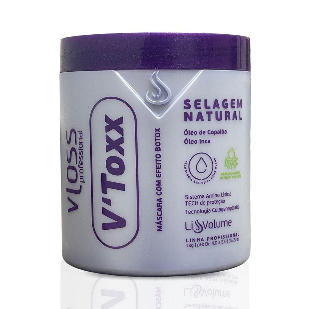 Selagem Natural V`Toxx Liss Volume Cabelos Loiros 1Kg Vloss