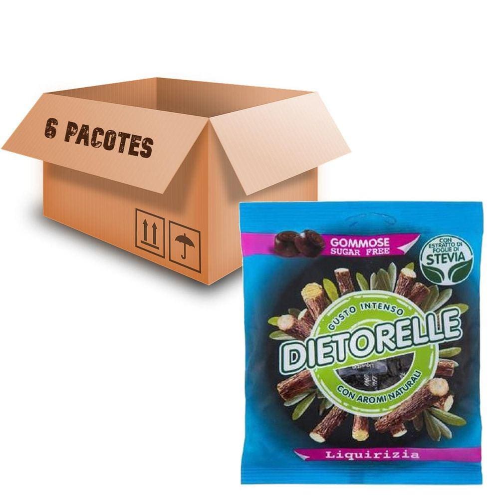 Bala De Goma De Alcaçuz Dietorelle 70G  6 Pacotes