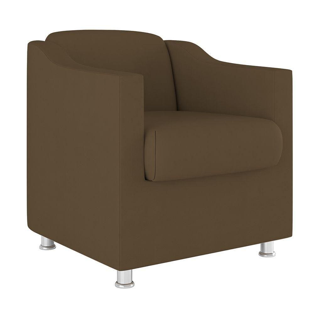 Poltrona Decorativa Tilla Reforçada Sala – Balaqui Decor Cor:marrom