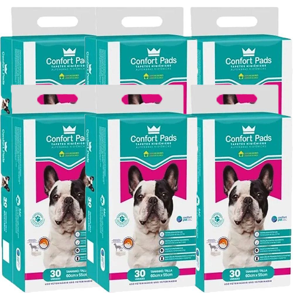 Tapete Higiênico 60X55Cm Confort Pads C/30  Kit 6 Unidades