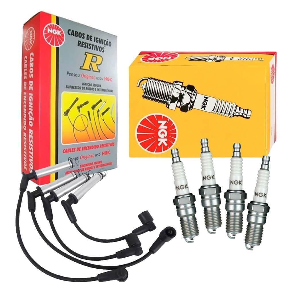 Kit Vela e Cabo Vela Ignição Fiesta 1.6 16V 2010 a 2018 NGK