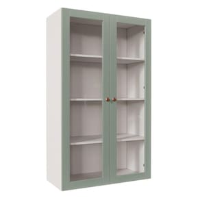 Armário Aéreo 2 Portas 135cm com Porta de Vidro Arizona CabeCasa MadeiraMadeira Branco/Menta