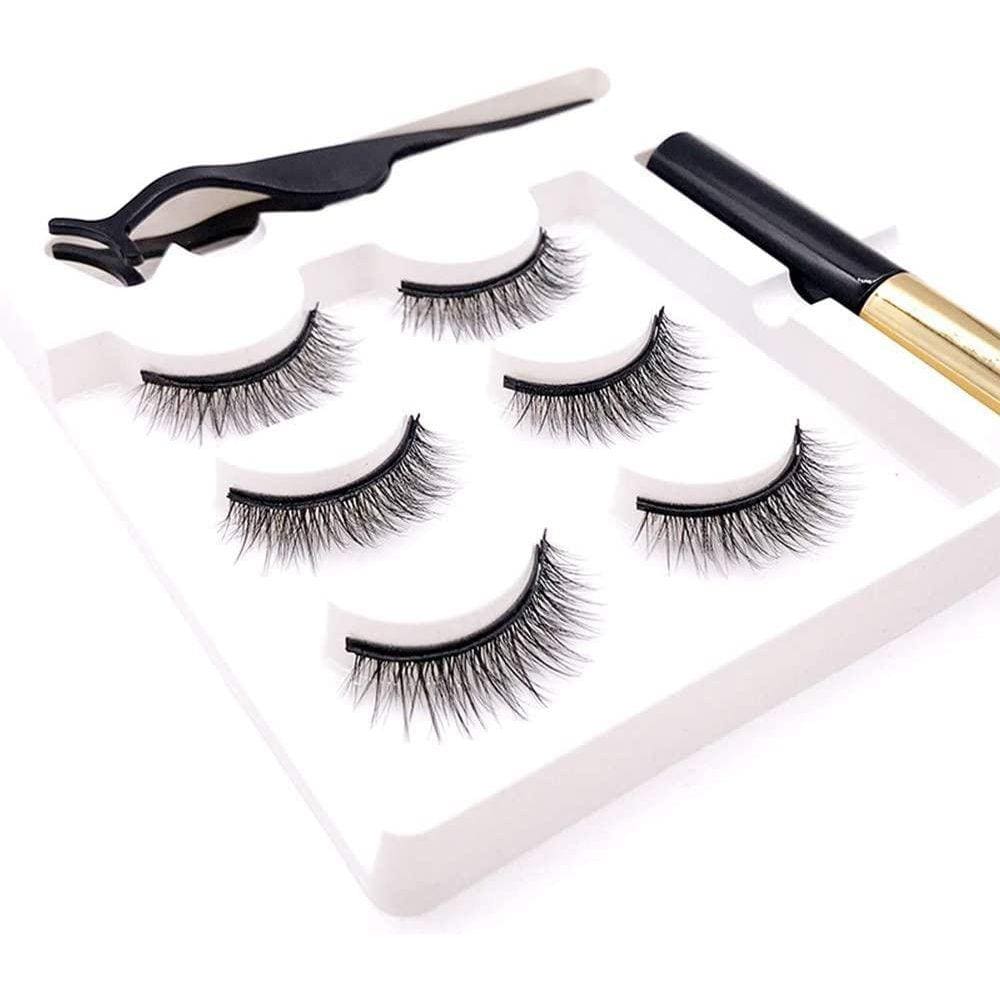 Kit 3 Conjunto Cílios Postiços Magnéticos 3D Magnéticos