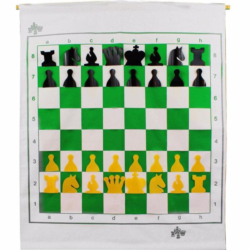 Quadro Parede Xadrez Mural 70x75cm Curvim Com Peças Encaixe