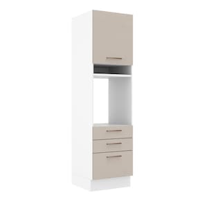 Torre Quente 60cm 1 Porta 3 Gavetas Madesa Branco/crema