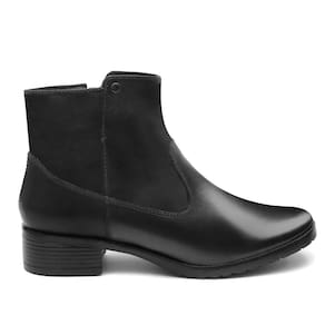 Bota Preta Feminina Salto Baixo Confortável Elegante Casual