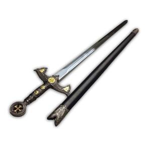 Espada 98 Cm Metal Medieval Maçonaria Maçônica Com Bainha
