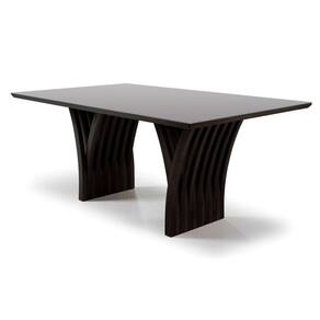 Mesa Yady 200 Vidro Off White Acabamento Tabaco