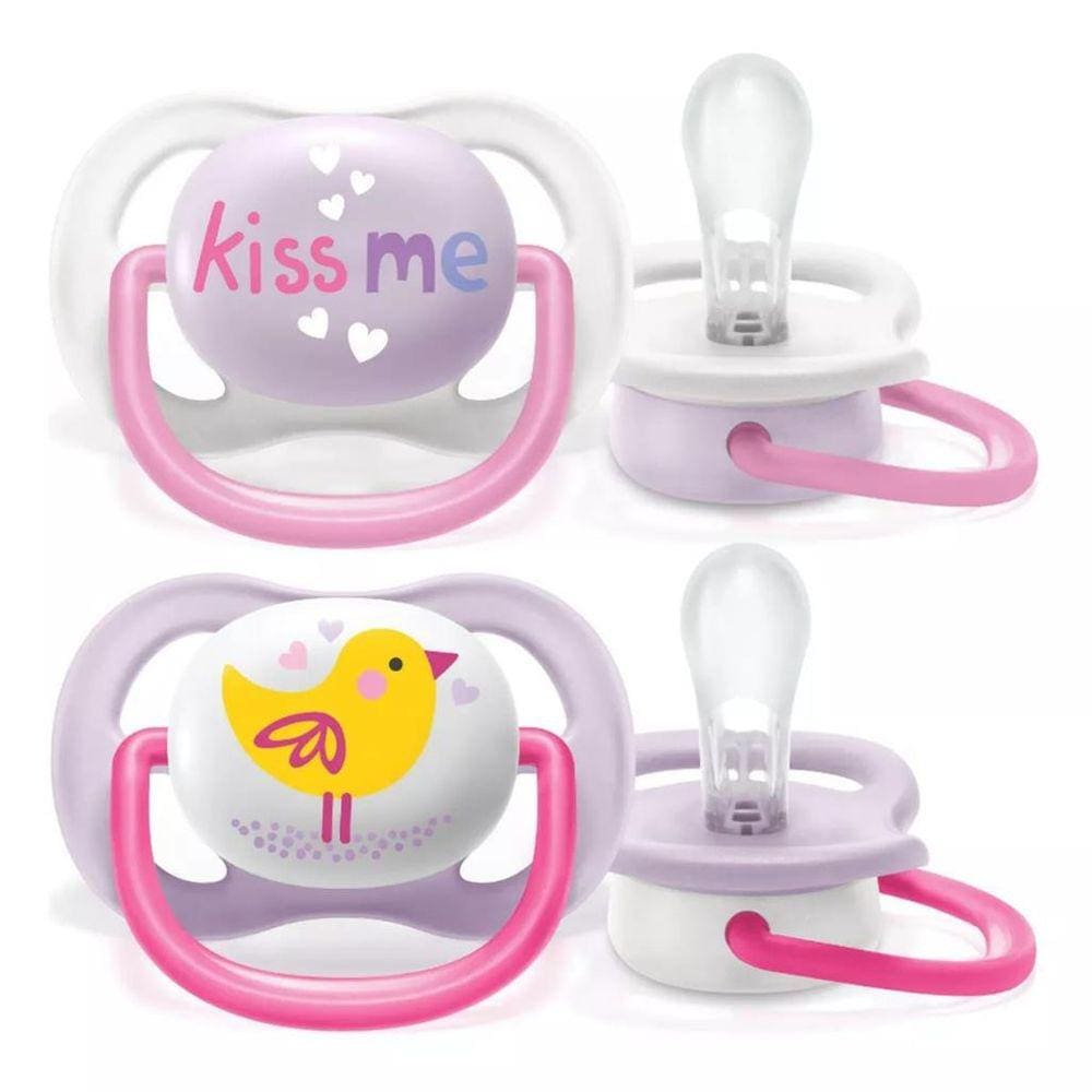 Chupeta Ultra Air Dupla Passarinha e Kiss Me 0-6Meses Avent