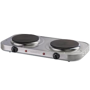 Fogão Fogareiro Elétrico Portátil 2 Bocas 2000W de Mesa Camping Temperatura Regulável Agratto Fm