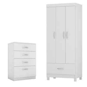 Conjunto Quarto Guarda Roupa E Comoda Jones Branco